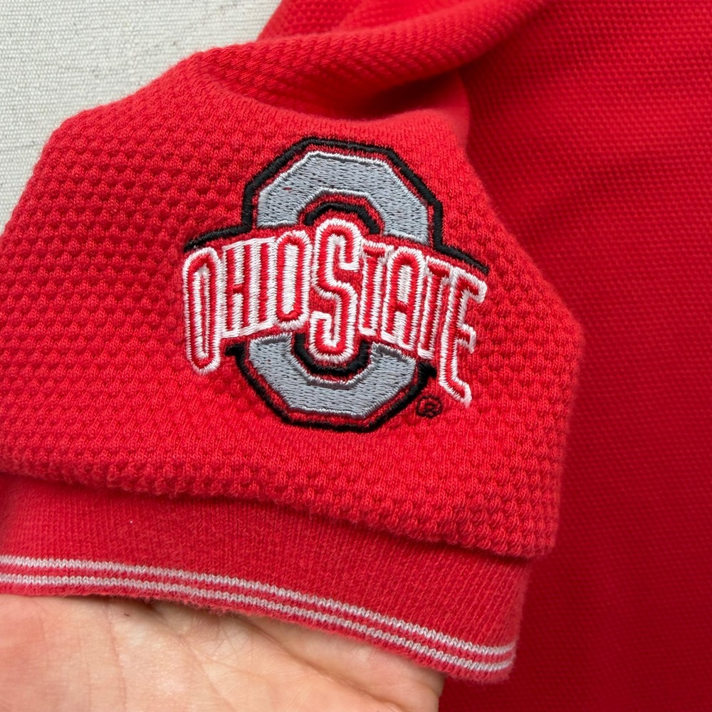 Nike Team Ohio State Buckeyes Polo Shirt Mens XXL Red Short Sleeve Embroidered - Picture 4 of 11